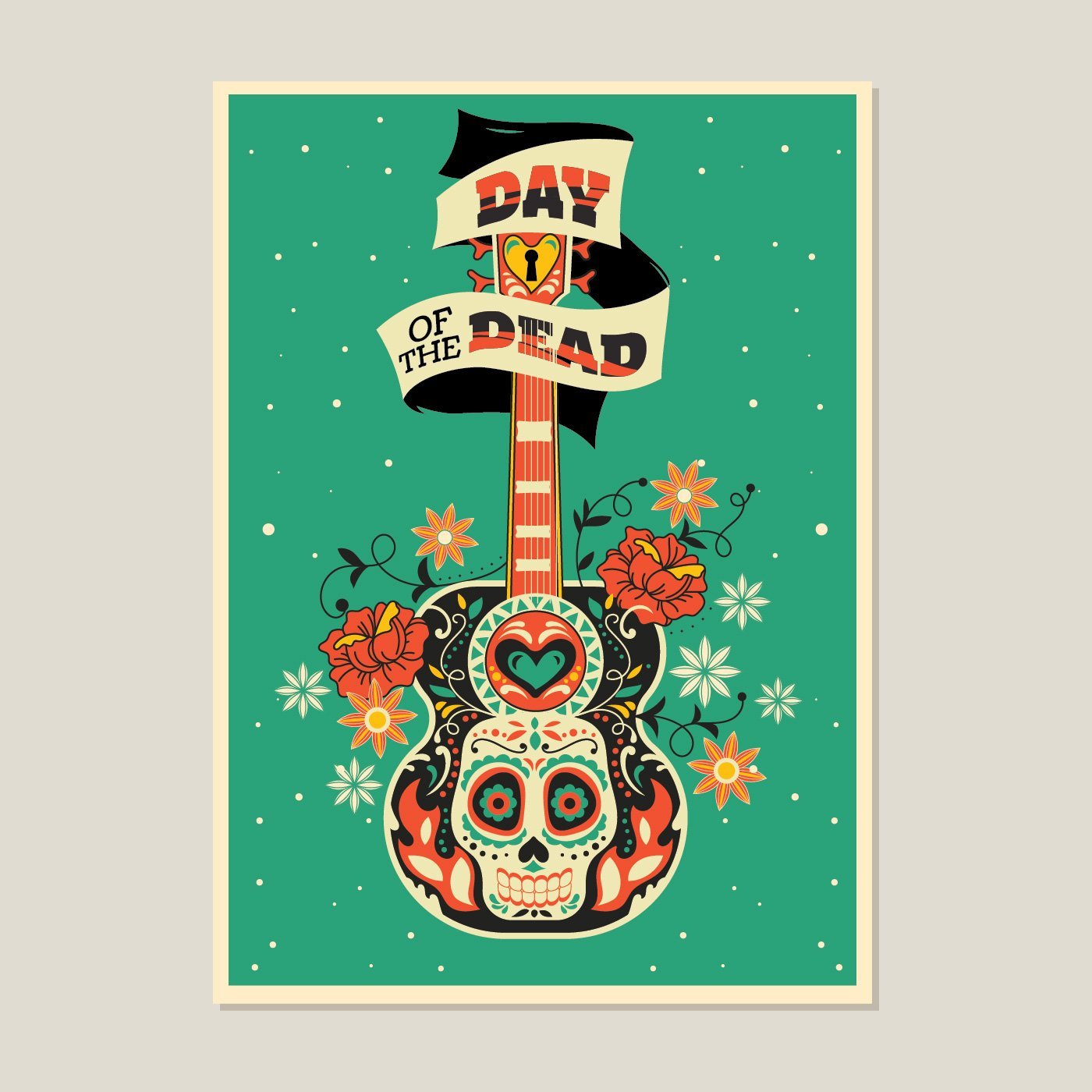 Day of the Dead Guitar by Misfitblue